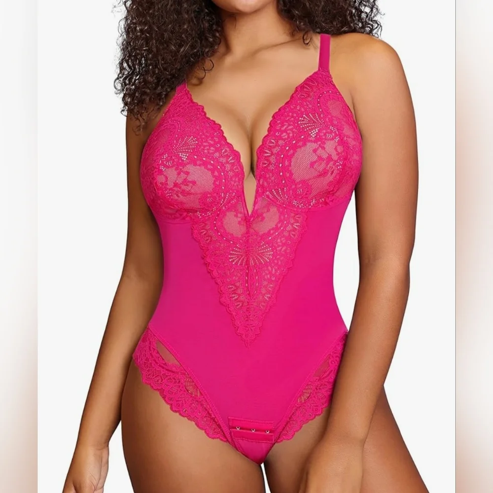 Popilush Shapewear Bodysuit Lace Corset Tops Tummy Control Bodysuit NWT‎ XL